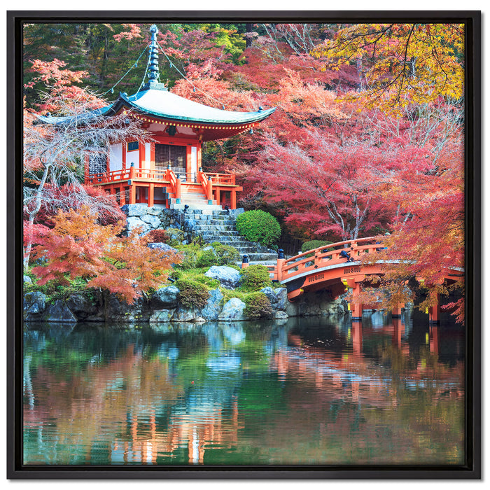 Wunderschönes Kloster in Japan auf Leinwandbild Quadratisch gerahmt Größe 70x70