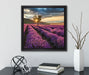 Lavendel Provence mit Baum  auf Leinwandbild Quadratisch gerahmt mit Kirschblüten