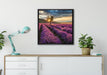 Lavendel Provence mit Baum auf Leinwandbild gerahmt Quadratisch verschiedene Größen im Wohnzimmer