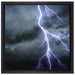 Blitz am Gewitterhimmel auf Leinwandbild Quadratisch gerahmt Größe 40x40
