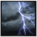 Blitz am Gewitterhimmel auf Leinwandbild Quadratisch gerahmt Größe 70x70