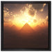 Pyramiden beim Sonnenuntergang auf Leinwandbild Quadratisch gerahmt Größe 40x40