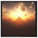 Pyramiden beim Sonnenuntergang auf Leinwandbild Quadratisch gerahmt Größe 60x60