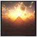 Pyramiden beim Sonnenuntergang auf Leinwandbild Quadratisch gerahmt Größe 70x70