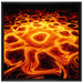 Lava Muster in der Nacht auf Leinwandbild Quadratisch gerahmt Größe 70x70