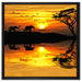 Elefanten in Afrikanischer Steppe auf Leinwandbild Quadratisch gerahmt Größe 60x60