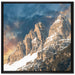 Bergkette auf Leinwandbild Quadratisch gerahmt Größe 70x70