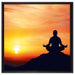 Meditation im Sonnenuntergang auf Leinwandbild Quadratisch gerahmt Größe 60x60