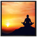 Meditation im Sonnenuntergang auf Leinwandbild Quadratisch gerahmt Größe 70x70