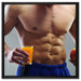 Trainierter Oberkörper Bodybuilder auf Leinwandbild Quadratisch gerahmt Größe 60x60
