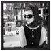 Audrey in Paris auf Leinwandbild Quadratisch gerahmt Größe 40x40