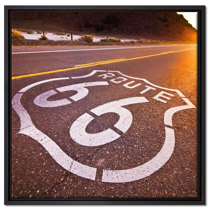 Highway Route 66 auf Leinwandbild Quadratisch gerahmt Größe 60x60