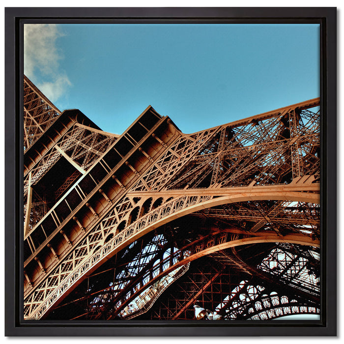 Gigantischer Eifelturm Paris auf Leinwandbild Quadratisch gerahmt Größe 40x40