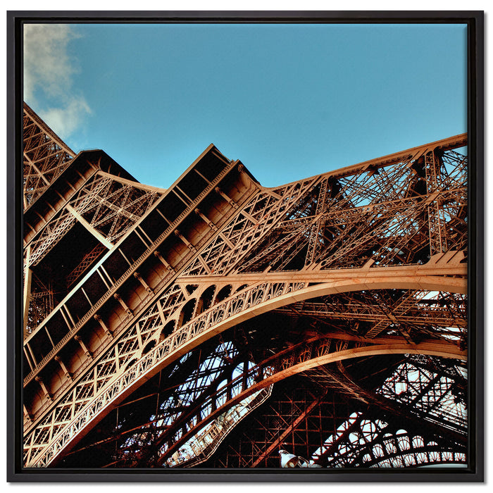 Gigantischer Eifelturm Paris auf Leinwandbild Quadratisch gerahmt Größe 70x70