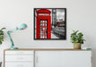Telefonzelle London auf Leinwandbild gerahmt Quadratisch verschiedene Größen im Wohnzimmer