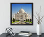 Gewaltiger Taj Mahal  auf Leinwandbild Quadratisch gerahmt mit Kirschblüten