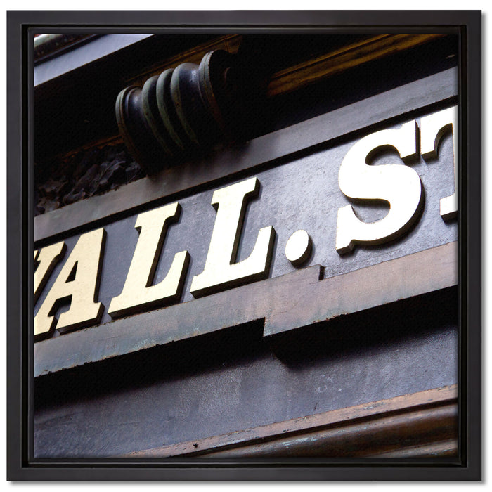 Wall Street in New York auf Leinwandbild Quadratisch gerahmt Größe 40x40