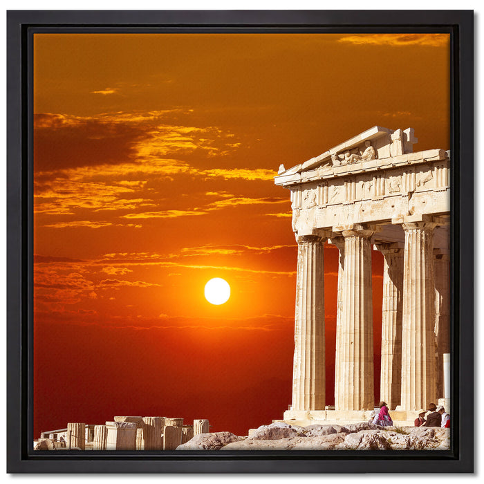Tempel der Athene auf Leinwandbild Quadratisch gerahmt Größe 40x40