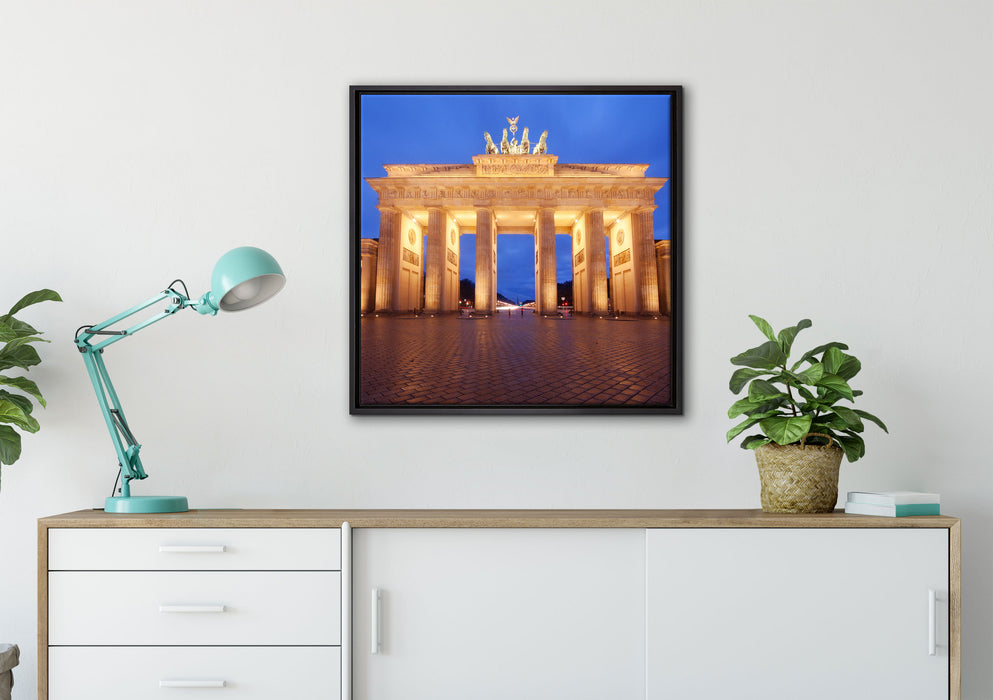 Brandenburger Tor auf Leinwandbild gerahmt Quadratisch verschiedene Größen im Wohnzimmer