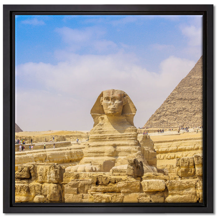 Große Sphinx von Gizeh auf Leinwandbild Quadratisch gerahmt Größe 40x40