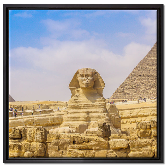 Große Sphinx von Gizeh auf Leinwandbild Quadratisch gerahmt Größe 60x60