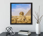 Große Sphinx von Gizeh  auf Leinwandbild Quadratisch gerahmt mit Kirschblüten
