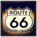 Modernes Route 66 Schild auf Leinwandbild Quadratisch gerahmt Größe 40x40