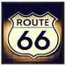 Modernes Route 66 Schild auf Leinwandbild Quadratisch gerahmt Größe 60x60