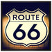 Modernes Route 66 Schild auf Leinwandbild Quadratisch gerahmt Größe 70x70