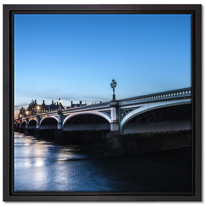 Westminster Bridge Big Ben auf Leinwandbild Quadratisch gerahmt Größe 40x40
