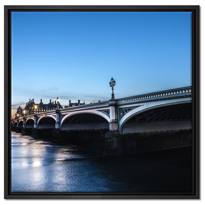 Westminster Bridge Big Ben auf Leinwandbild Quadratisch gerahmt Größe 60x60