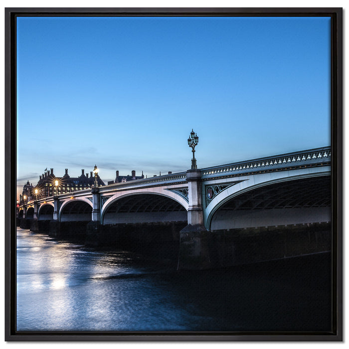 Westminster Bridge Big Ben auf Leinwandbild Quadratisch gerahmt Größe 70x70