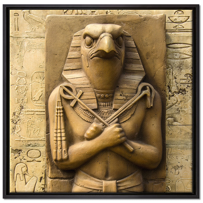 Ägyptischer Gott Horus auf Leinwandbild Quadratisch gerahmt Größe 70x70