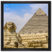 Sphinx von Gizeh mit Pyramide auf Leinwandbild Quadratisch gerahmt Größe 40x40