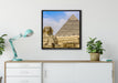 Sphinx von Gizeh mit Pyramide auf Leinwandbild gerahmt Quadratisch verschiedene Größen im Wohnzimmer