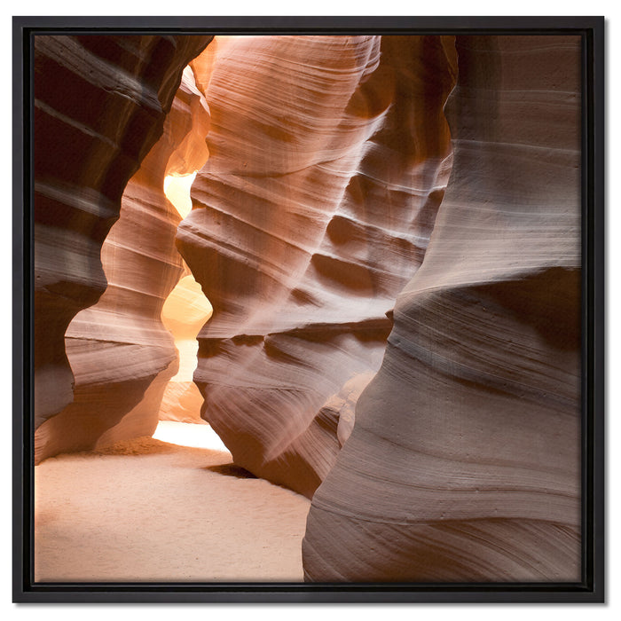 Antelope Canyon Arizona auf Leinwandbild Quadratisch gerahmt Größe 60x60