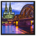 Hohenzollernbrücke bei Nacht auf Leinwandbild Quadratisch gerahmt Größe 60x60