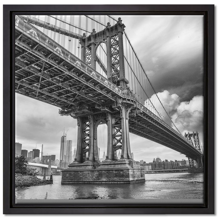 Manhattan Bridge New York auf Leinwandbild Quadratisch gerahmt Größe 40x40