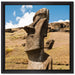 Moai Statue auf den Osterinseln auf Leinwandbild Quadratisch gerahmt Größe 40x40