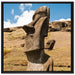 Moai Statue auf den Osterinseln auf Leinwandbild Quadratisch gerahmt Größe 70x70