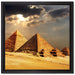 Pyramiden von Gizeh im Sonnenlicht auf Leinwandbild Quadratisch gerahmt Größe 40x40
