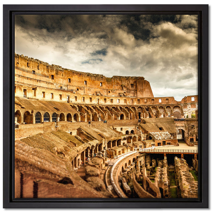 Colloseum in Rom von innen auf Leinwandbild Quadratisch gerahmt Größe 40x40