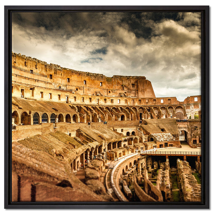 Colloseum in Rom von innen auf Leinwandbild Quadratisch gerahmt Größe 60x60