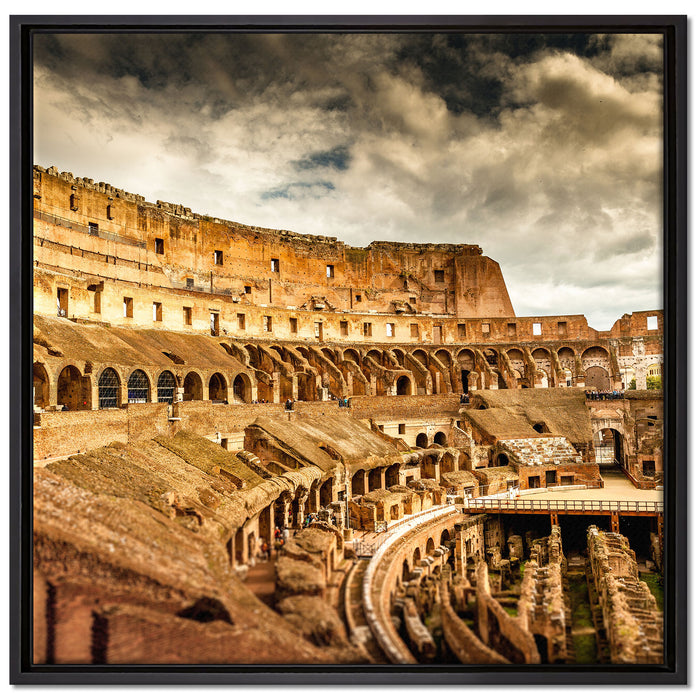 Colloseum in Rom von innen auf Leinwandbild Quadratisch gerahmt Größe 70x70