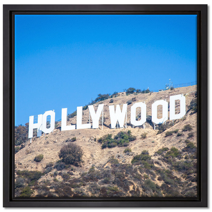 Hollywood Wahrzeichen auf Leinwandbild Quadratisch gerahmt Größe 40x40