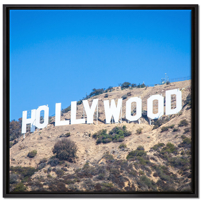 Hollywood Wahrzeichen auf Leinwandbild Quadratisch gerahmt Größe 70x70