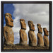 Moai Statuen auf den Osterinseln auf Leinwandbild Quadratisch gerahmt Größe 40x40