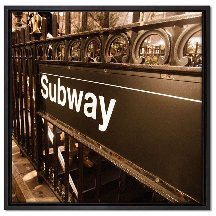 U-Bahn Subway London auf Leinwandbild Quadratisch gerahmt Größe 60x60