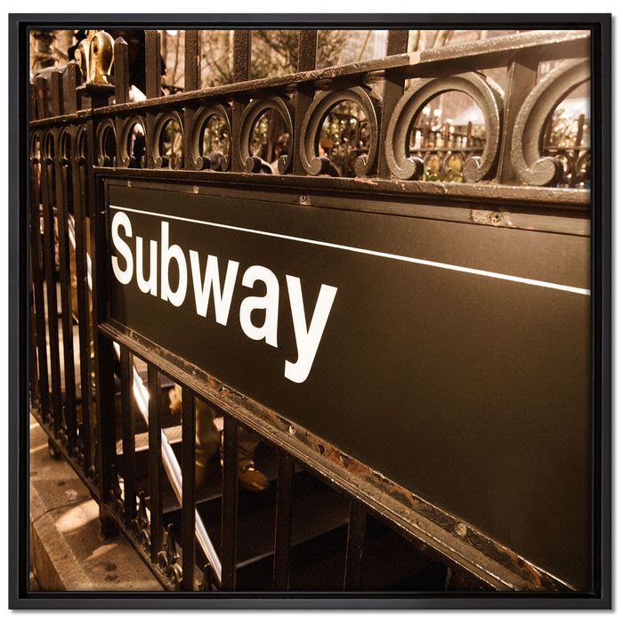U-Bahn Subway London auf Leinwandbild Quadratisch gerahmt Größe 70x70