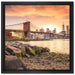 Brooklyn Bridge Sonnenuntergang auf Leinwandbild Quadratisch gerahmt Größe 40x40